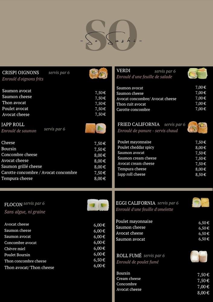 So Sushi - Menu Image 2